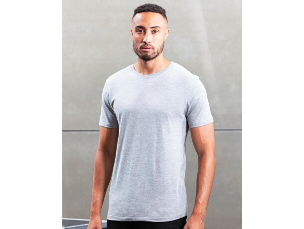 Camiseta unisex de algodón orgánico Gris escarchado detalle 1