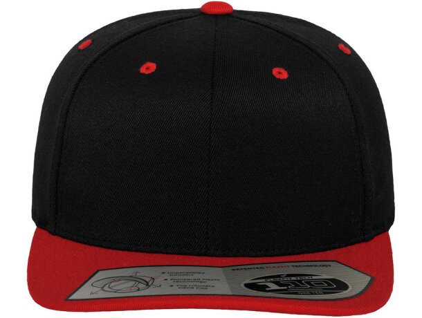 Gorra Snapback ajustada de 6 paneles. Personalízalo con tu logotipo Negro/rojo detalle 4