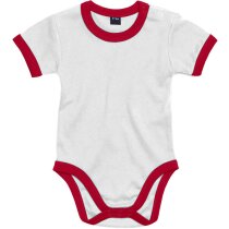 Body bebé algodón con detalles canalé contraste