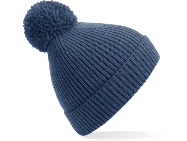 Gorro de invierno impresa dobladillo unisex elastano Acero azul detalle 2