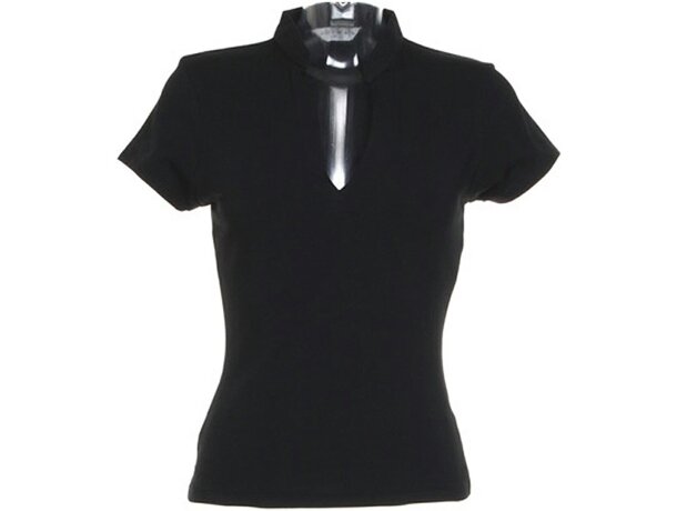 Camiseta cuello mandarin escote en v