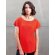 Camiseta Holgada mujer Rojo pimiento detalle 4