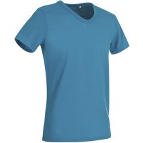 Camiseta adulto cuello en V azul claro Camiseta adulto cuello en V azul claro