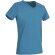 Camiseta adulto cuello en V con logo azul claro