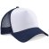 gorra sencilla con 5 paneles y rejilla trasera personalizada azul marino beige
