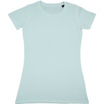 Camiseta de mujer en algodón orgánico 155 gr blanca personalizado