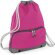 Mochila con cuerdas con gran bolsillo frontal personalizada fucsia