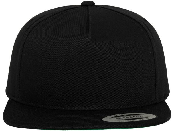 Gorra snapback de 5 paneles estilo urbano Negro detalle 2