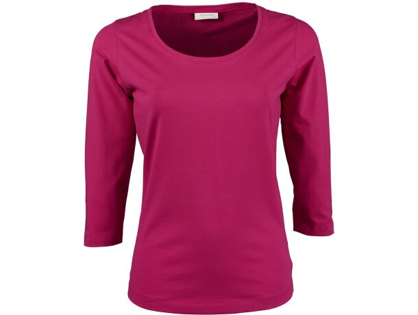 Camiseta impresa Karanjia ajustada manga 3/4 algodón mujer Marino detalle 3