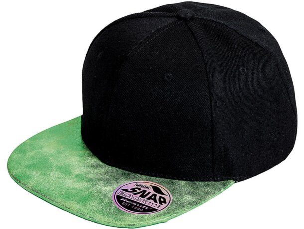 Gorras planas poliacrílico 300 g/m2 ajuste snapback Bronx Negro/rojo plaid detalle 4