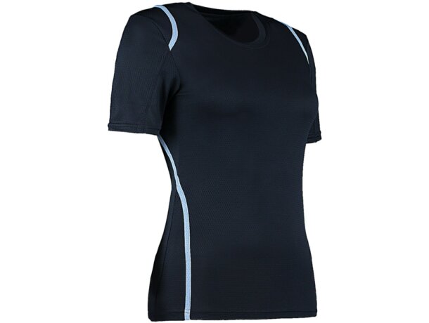 Camiseta de mujer manga corta detalles de color 135 gr grabada