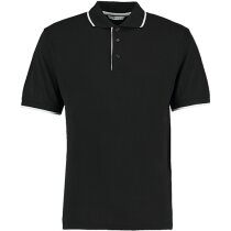 Polo de hombre manga corta 185 gr personalizado negro/blanco