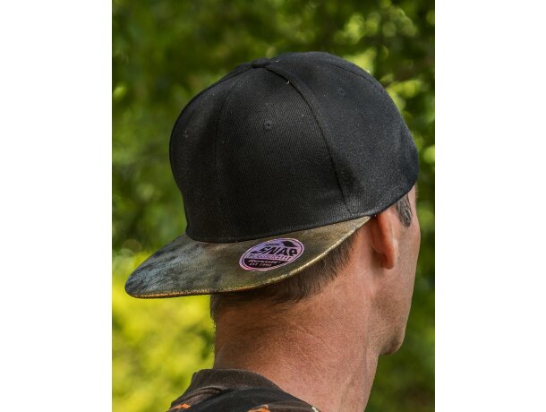 Gorra Snapback Bronx con visera plana brillante Negro/negro detalle 2