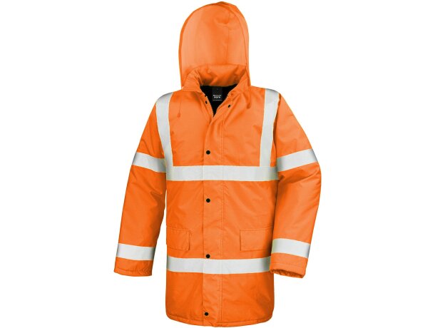Chaquetón Hi-Vis Motorway con capucha y cintas reflectantes Amarillo de alta visibilidad detalle 2