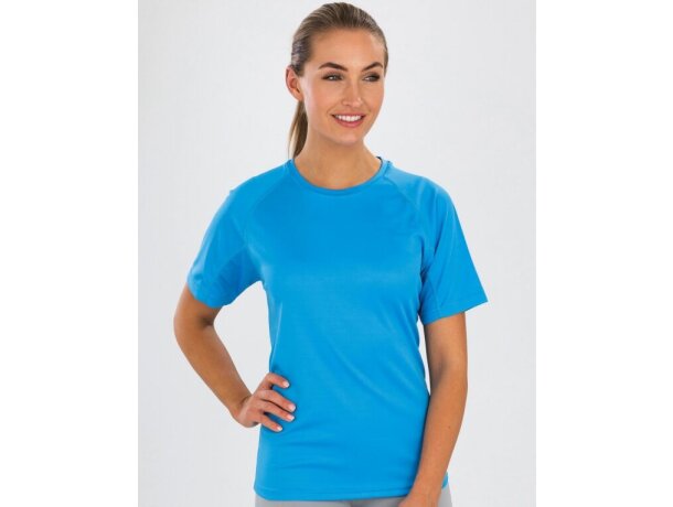 Camiseta técnica Colores Fluor De Mujer personalizada océano azul