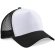 Gorra sencilla con 5 paneles y rejilla trasera Beechfield negro y blanco personalizado