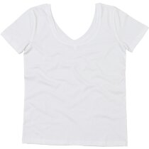 Camiseta de mujer cuello amplio en V blanca Camiseta de mujer cuello amplio en V blanca
