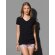 Camiseta de mujer manga corta cuello ancho Negro opalo detalle 1