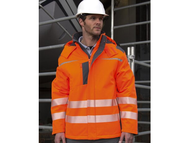 Chaqueta Softshell alta visibilidad Naranja fluor detalle 1