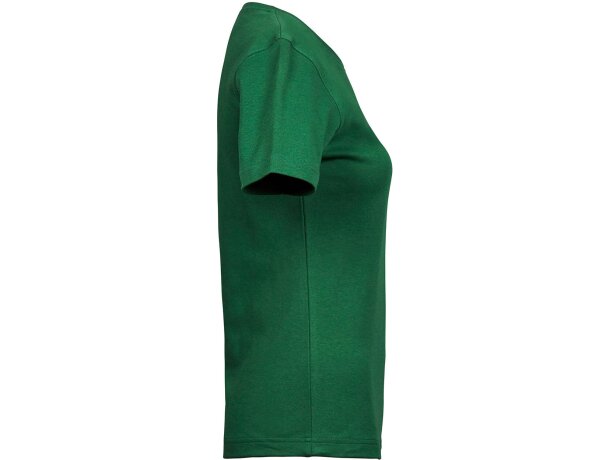 Camiseta de mujer 200 gr algodón liso Verde bosque detalle 2