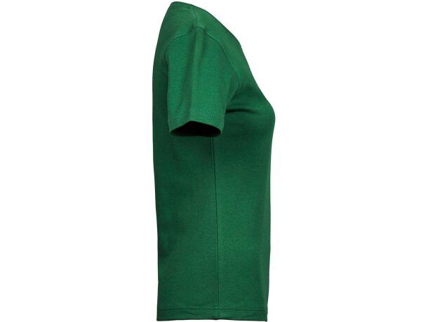 Camisetas de mujer manga corta algodón orgánico 220 g/m2 Interlock Verde bosque detalle 2