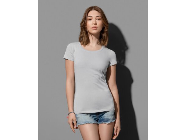 Camiseta de mujer entallada 170 gr Pizarra de brezo detalle 1