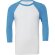 Camiseta Baseball manga 3/4 unisex 135 gr personalizada blanco y azul