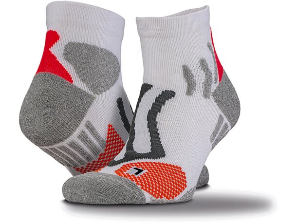 Calcetines Kinshasa deportivos con logo compresión nylon tobillo Morado detalle 3