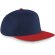 Gorra moderna de diseño con visera plana azul marino/rojo