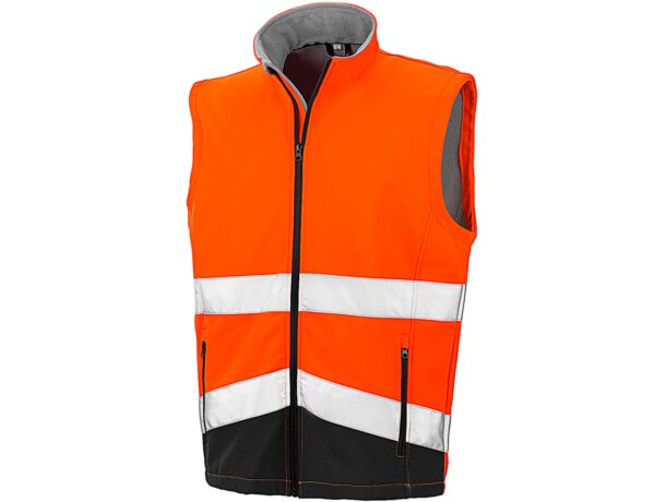 Chaleco softshell de seguridad imprimible Amarillo fluorescente/negro detalle 3