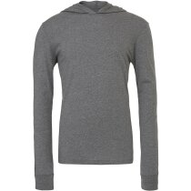 Camiseta manga larga con capucha y cuello en V de hombre 135 gr gris Camiseta manga larga con capucha y cuello en V de hombre 135 gr gris