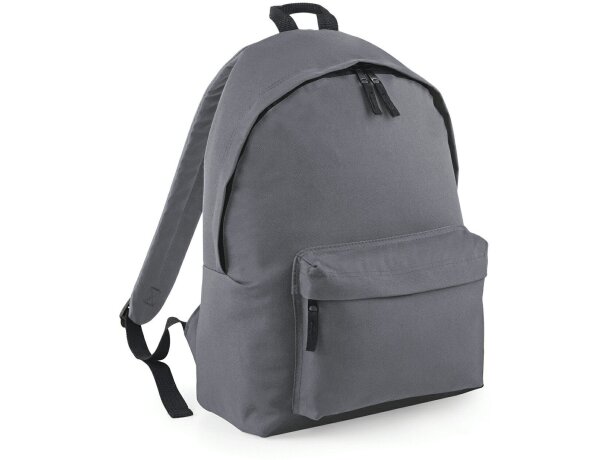 Mochila de capacidad grande gris con logo