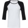 Camiseta manga 3/4 Raglán contraste personalizada blanco y negro