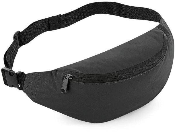 Riñonera personalizada reflectante Salamanca con doble cremallera Plata reflectante detalle 4