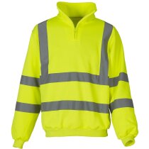 Sudadera para el frío con cremallera y cuello alto naranja fluor Sudadera para el frío con cremallera y cuello alto naranja fluor