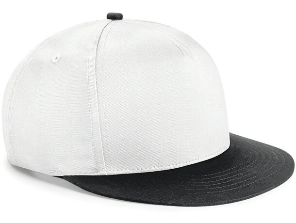 Gorra con logo de algodón con visera plana y detalles en contraste Joven Gris/lime detalle 1