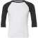 Camiseta Baseball manga 3/4 unisex 135 gr personalizada blanco y negro