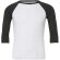 Camiseta Baseball manga 3/4 unisex 135 gr personalizada blanco y negro