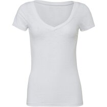 Camiseta Cuell V Burnout mujer blanca Camiseta Cuell V Burnout mujer blanca