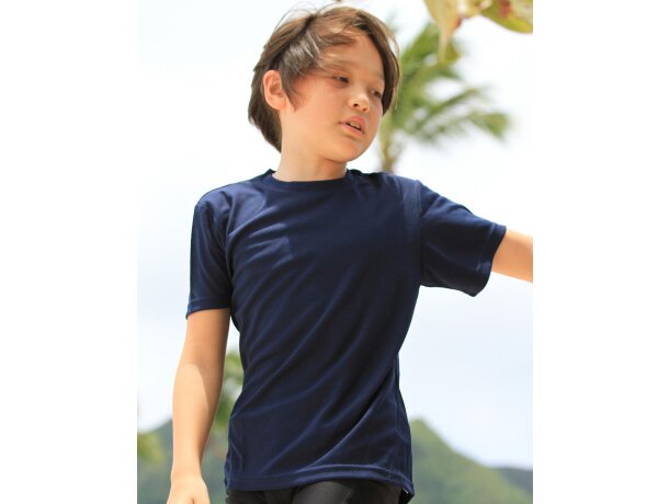 Camiseta de poliester tallas de niño 160 gr Marino detalle 2