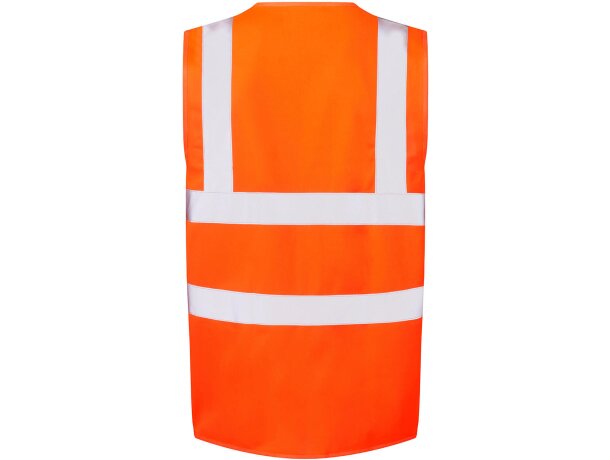 Chaleco Seguridad 4-bandas Naranja fluor detalle 1