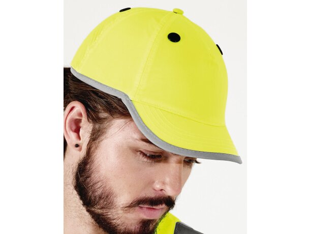 Gorra con tapa removible Amarillo fluorescente detalle 5