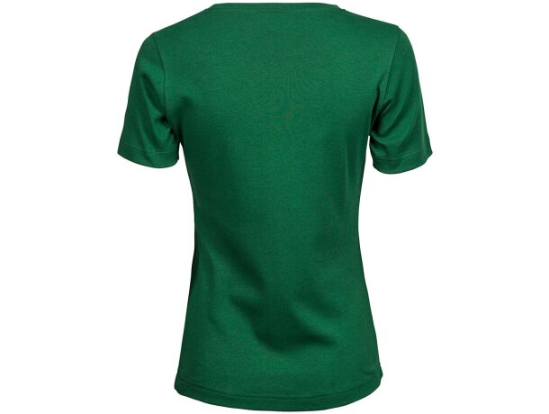 Camisetas de mujer manga corta algodón orgánico 220 g/m2 Interlock Verde bosque detalle 1