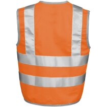 Chaleco de seguridad para niño con bordes en gris personalizado naranja fluor Chaleco de seguridad para niño con bordes en gris personalizado naranja fluor