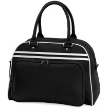 Bolsa de viaje retro tipo bolos personalizada negro y blanco