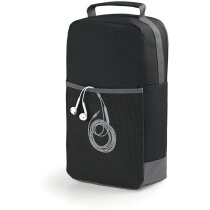 Bolsa para zapatillas con bolsillo trasero personalizada negra Bolsa para zapatillas con bolsillo trasero personalizada negra