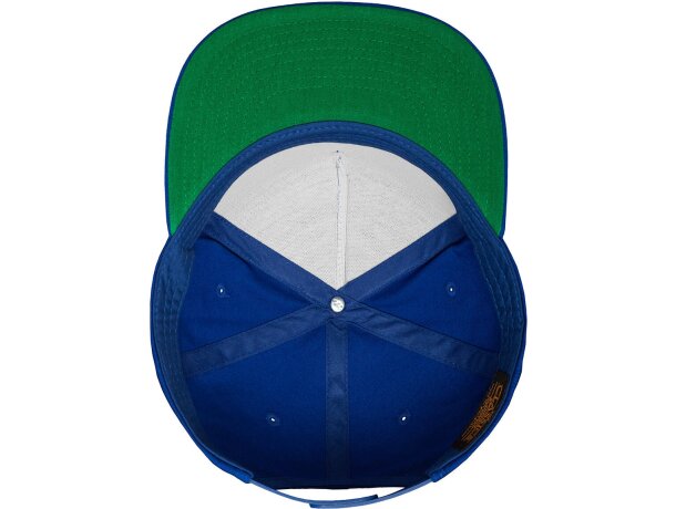 Snapback sarga 400g visera verde 5 paneles Azul royal detalle 6