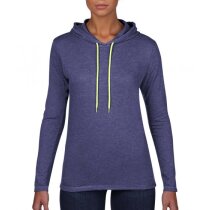 Camiseta manga larga con capucha de mujer 150 gr Camiseta manga larga con capucha de mujer 150 gr