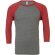 Camiseta Baseball manga 3/4 unisex 135 gr personalizada gris y rojo