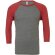 Camiseta Baseball manga 3/4 unisex 135 gr personalizada gris y rojo